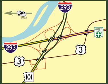 IH 293- NH101-Everett Turnpike map